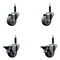 Service Caster 3'' Thermoplastic Rubber Wheel Swivel 3/4'' Expanding Stem Caster Set 2 Brakes, 4PK SCC-EX20S314-TPRB-2-PLB-2-34 - alternate 1